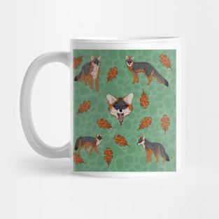 Grey Foxes Green Mug